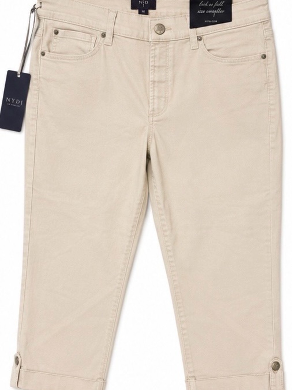 NYDJ Women’s Cropped Straight Beige Ankle Pants